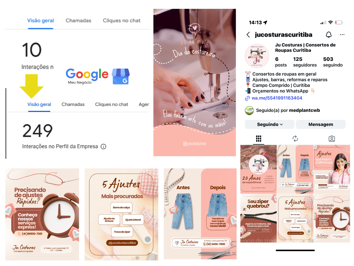 Design de posts para Ju Costuras